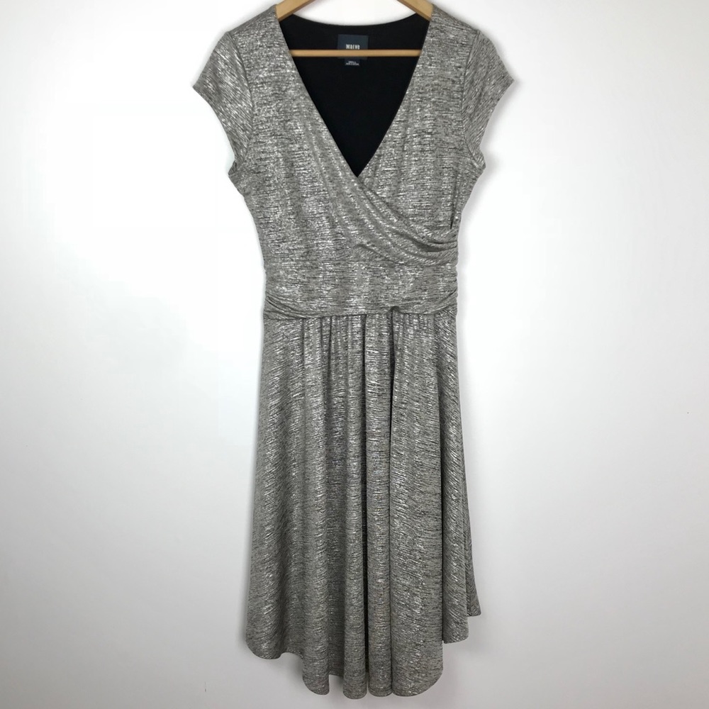 Anthropologie's Maeve Silver Tamera Wrap Dress